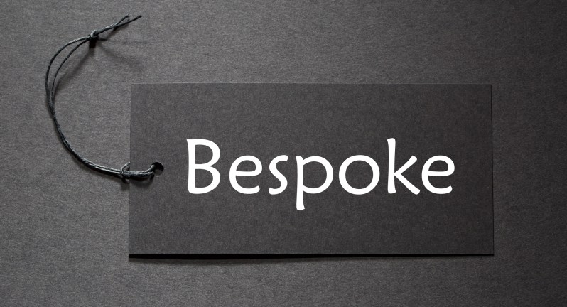 Bespoke text on a black tag